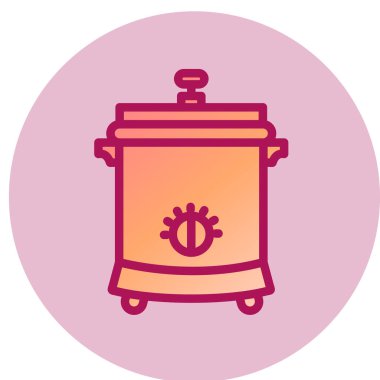 Derin Fryer simgesi, vektör illüstrasyonu 