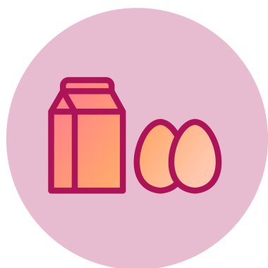 süt simgesi, vektör illüstrasyonu 