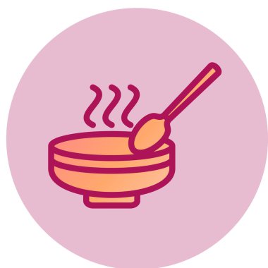 çorba simgesi, vektör illüstrasyonu 