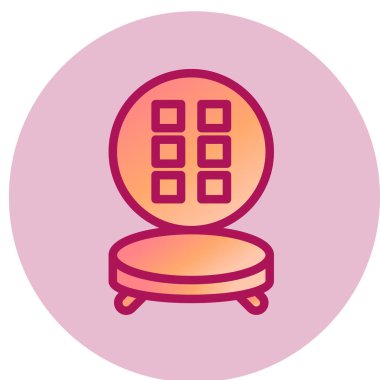 Waffle Demir ikonu, vektör illüstrasyonu 