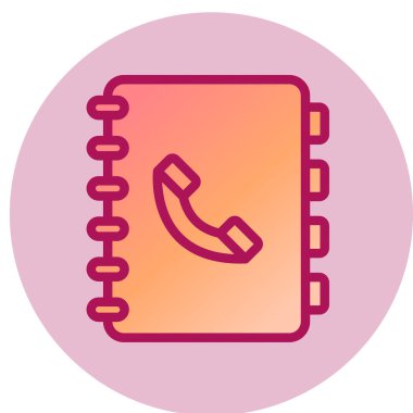 Telefon Defteri simgesi, vektör illüstrasyonu 