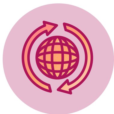 Dünya çapında simge, vektör illüstrasyonu 