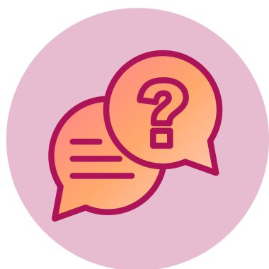 Soru işareti simgesi. Web tasarımı için faq vektör simgelerinin düz çizimi