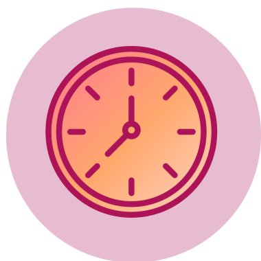 Beyaz arkaplanda izole edilmiş düz stil saat simgesi. zaman sembolü çizimi.