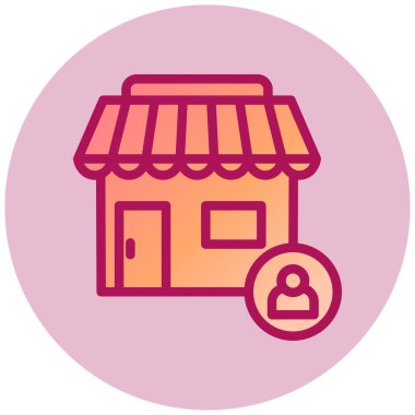 Dükkan. Web simgesi basit illüstrasyon