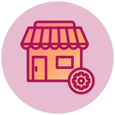 Dükkan. Web simgesi basit illüstrasyon