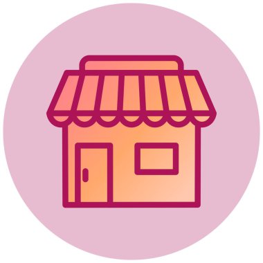 Dükkan. Web simgesi basit illüstrasyon