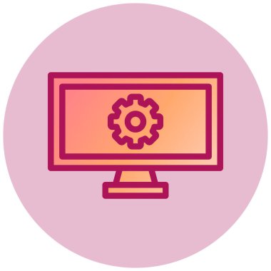 Çevrimiçi Yönetim basit simgesi, vektör illüstrasyonu