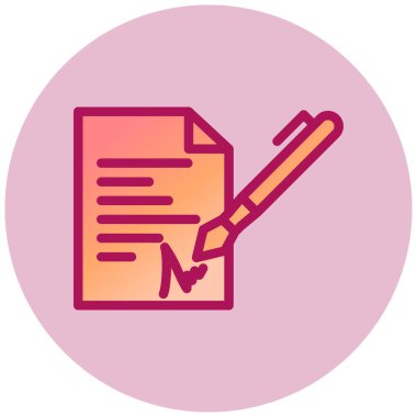 Sözleşme basit simgesi, vektör illüstrasyonu