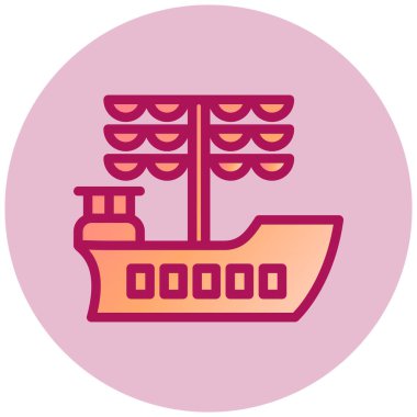 Galleon basit simgesi, vektör illüstrasyonu