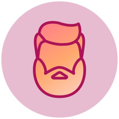 Sakal Adam basit simgesi, vektör illüstrasyonu