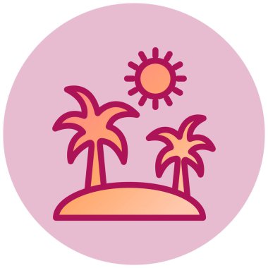 plaj düz vektör simgesi