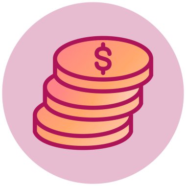 Dolar Sikkeleri. Basit illüstrasyon