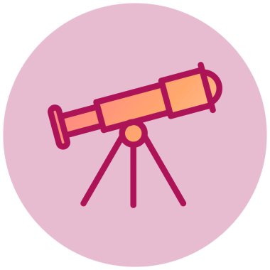 Teleskop. Web simgesi basit illüstrasyon