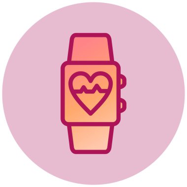 Kalp atış hızı vektör illüstrasyonlu akıllı twatch
