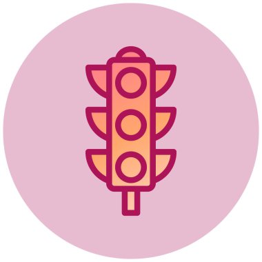 Trafik ışıkları düz vektör simgesi