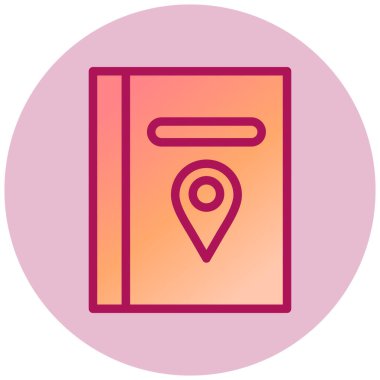 Seyahat Kılavuzu basit simge, vektör illüstrasyonu