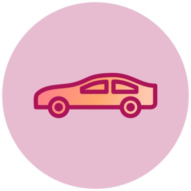 Araba basit simgesi, vektör çizim