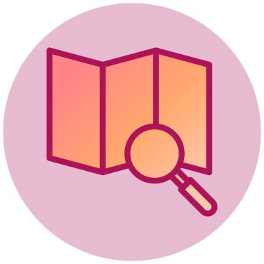 Harita Araması basit simge, vektör illüstrasyonu