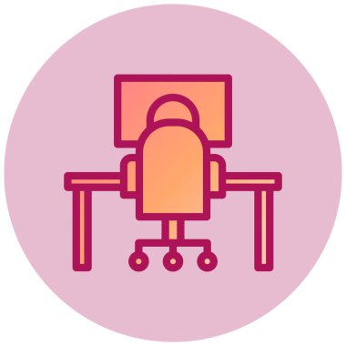 Evden Çalışma basit simgesi, vektör illüstrasyonu