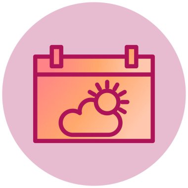 Bulut Takvimi basit simgesi, vektör illüstrasyonu