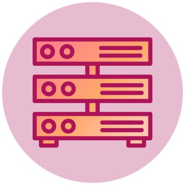 Sunucu basit simgesi, vektör illüstrasyonu