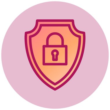 Güvenlik basit simgesi, vektör illüstrasyonu