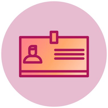 Kimlik kartı basit simge, vektör illüstrasyonu