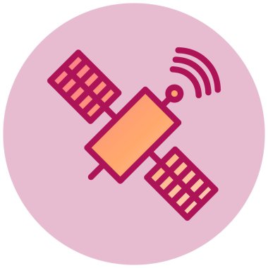 uydu basit simgesi, vektör çizim