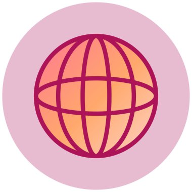 Global Ağ basit simgesi, vektör illüstrasyonu