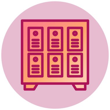 Dolaplar basit simge, vektör illüstrasyonu