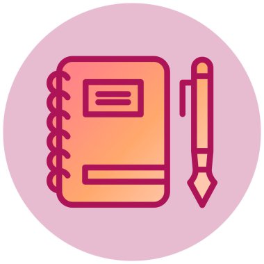 Not Defteri basit simgesi, vektör illüstrasyonu