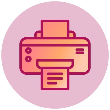 Yazıcı basit simgesi, vektör çizim