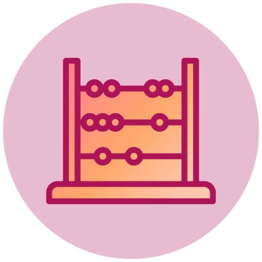 Abaküs basit simgesi, vektör illüstrasyonu