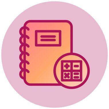 Muhasebe Defteri basit simgesi, vektör illüstrasyonu