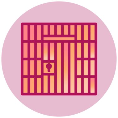 Basit hapishane simgesi, vektör illüstrasyonu