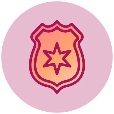 Polis Rozeti basit simgesi, vektör illüstrasyonu