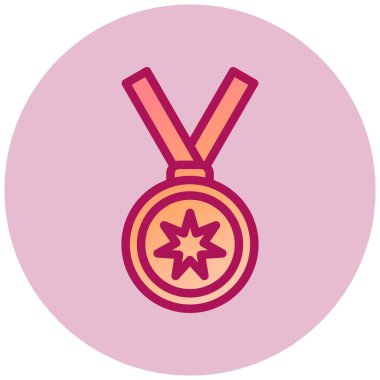 Madalya basit simgesi, vektör illüstrasyonu