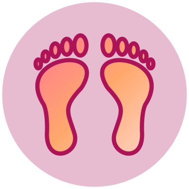 ayak izi basit simgesi, vektör çizim