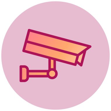 CCTV basit simgesi, vektör illüstrasyonu