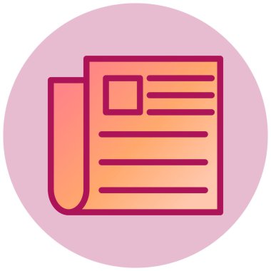 Gazete basit simgesi, vektör çizim