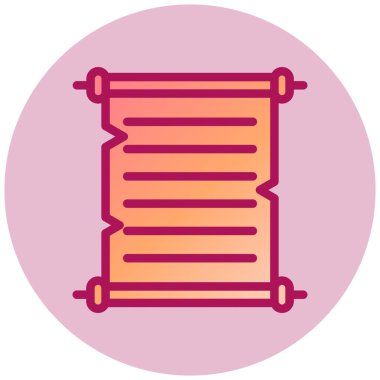 Antik Kaydırma basit simgesi, vektör illüstrasyonu