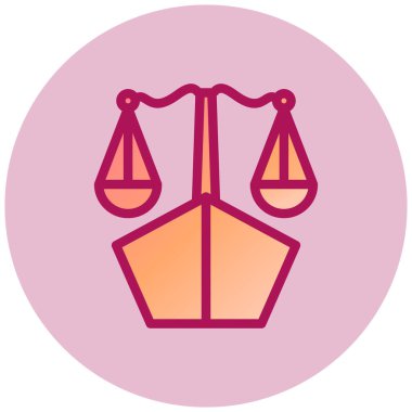 Deniz hukuku basit simge, vektör illüstrasyonu