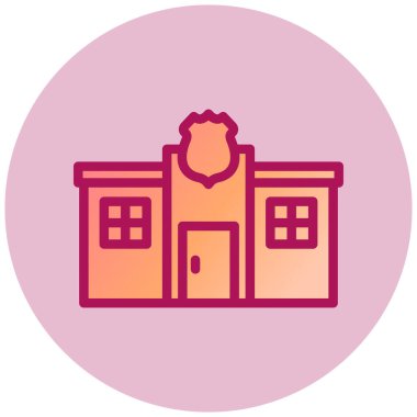 Polis Merkezi basit simgesi, vektör illüstrasyonu