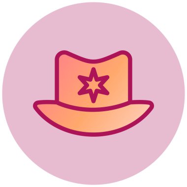 Şerif Şapka basit simge, vektör illüstrasyonu