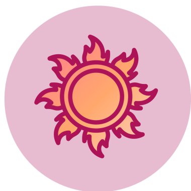 Ateş Çemberi basit simgesi, vektör illüstrasyonu