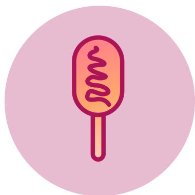 Corn Dog basit simgesi, vektör çizimi