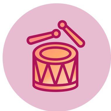 Basit davul simgesi, vektör illüstrasyonu