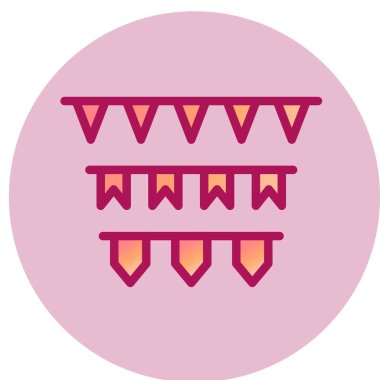 Garland basit simgesi, vektör çizim