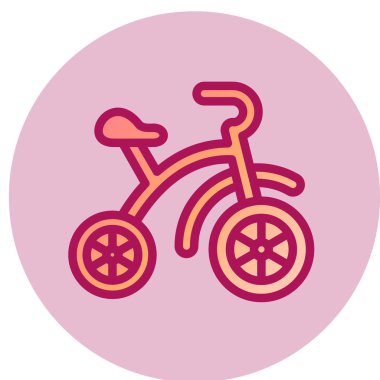 Üçtekerli basit simge, vektör illüstrasyonu